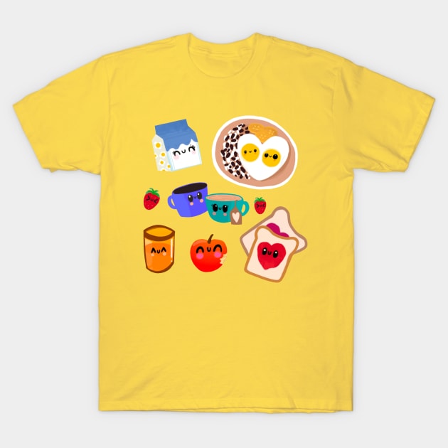 Cute breakfast T-Shirt by Mjdaluz